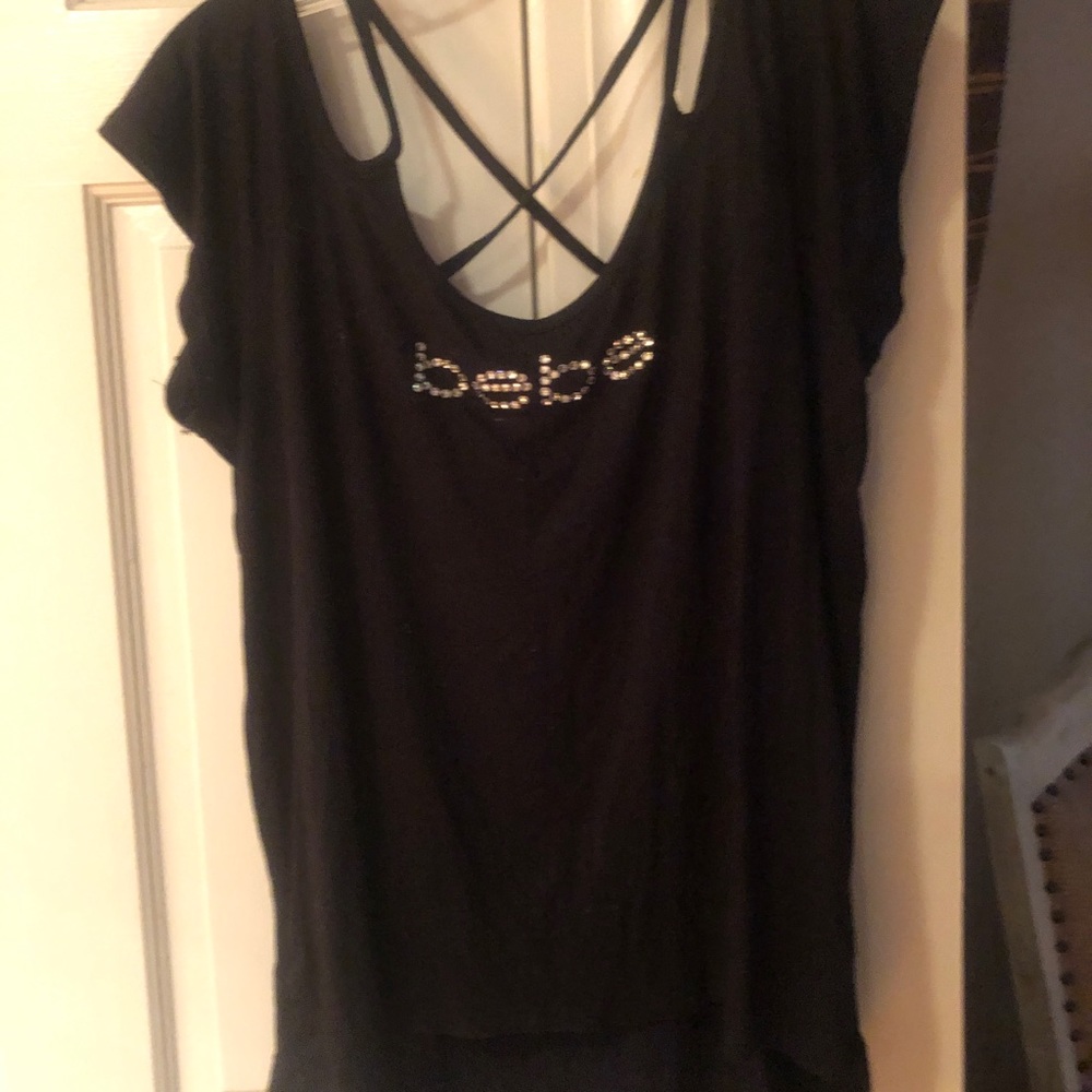 Bebe logo cold shoulder top size XL
